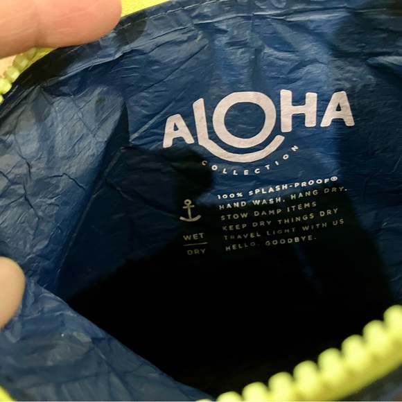 ALOHA Collection Checkered Pouch with Neon Trim; New But Has Flaws From Storage - Picture 6 of 13
